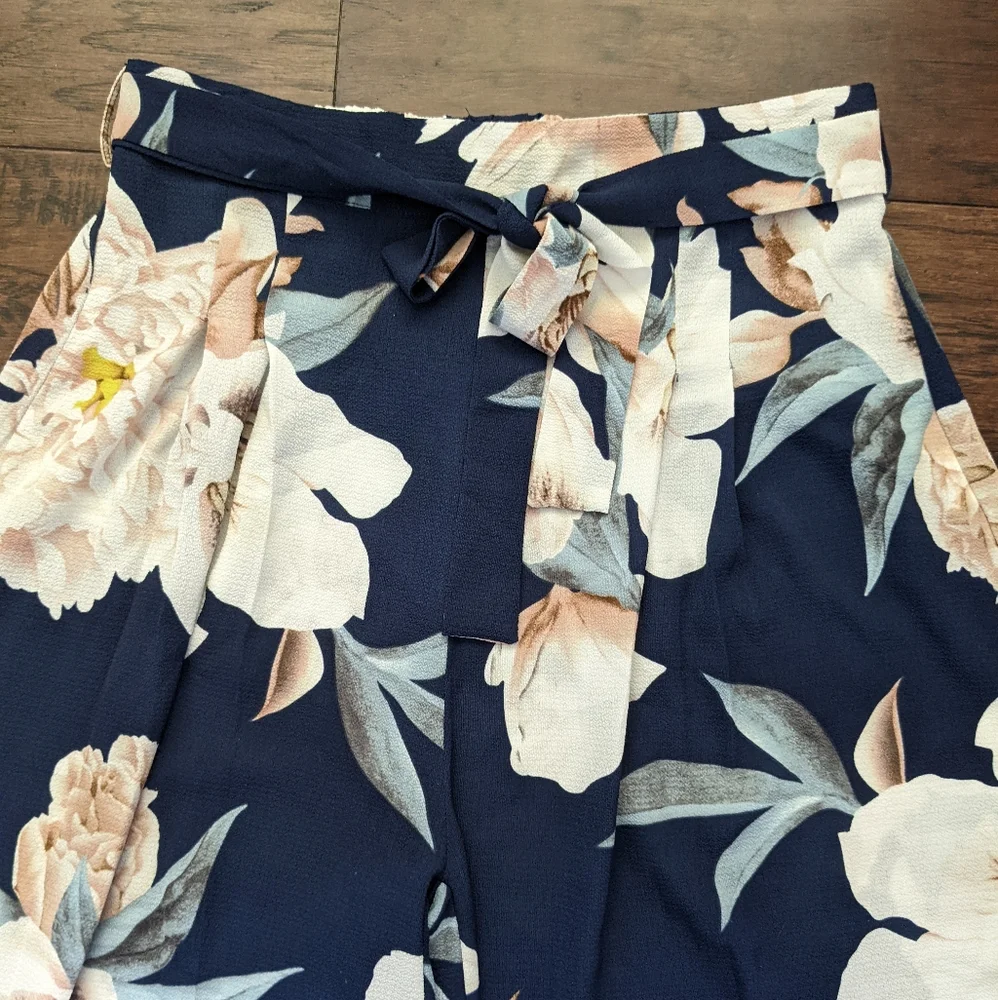 High Waist Wide Leg Pants Floral Print - Picture 3 of 10